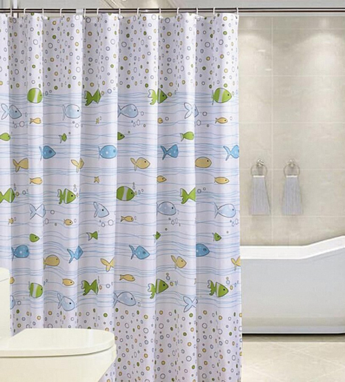 Aqualine Sprchový závěs 180x180cm, vinyl, ryby ZV024