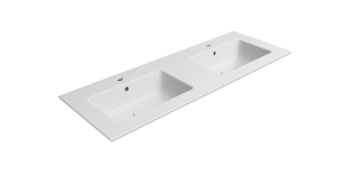 GSI PURA keramické dvojumyvadlo Slim 122x46cm, bílá mat 8888109
