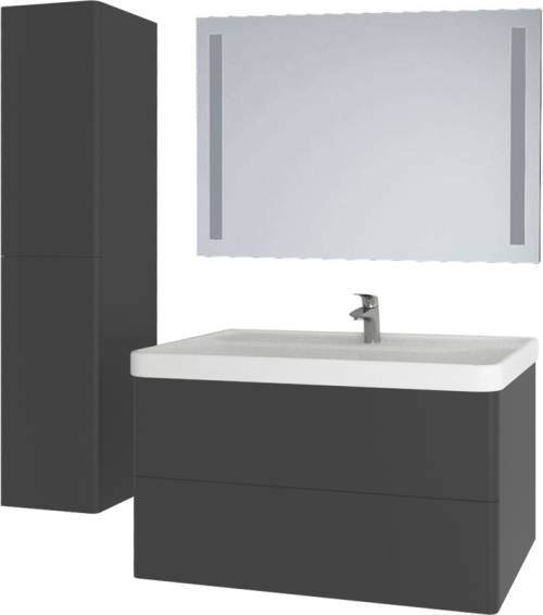 Mereo Siena, koupelnová skříňka s keramickým umyvadlem 81 cm, antracit mat CN431