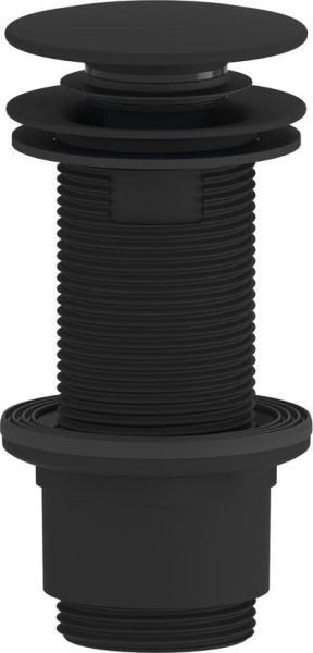 Sapho Umyvadlová výpust 5/4“, click-clack, velká zátka, 10-80mm, ABS/černá mat CV1132B