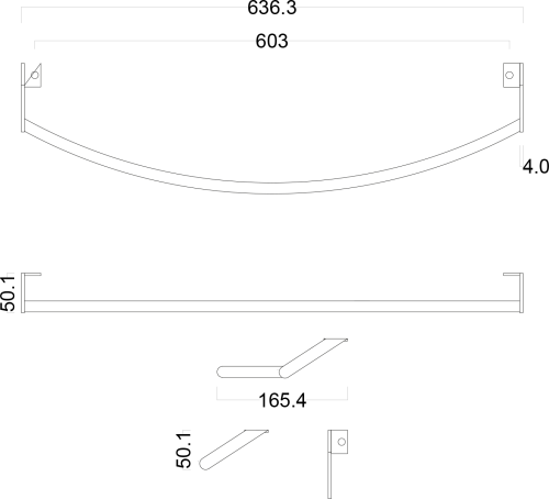 GSI PURA čelní držák ručníků 82cm, chrom PAPR82