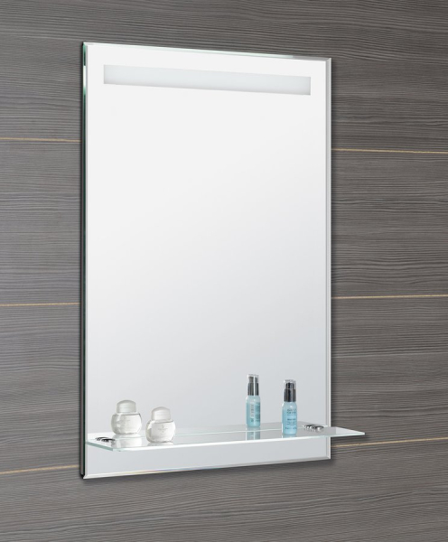 Aqualine Zrcadlo s LED osvětlením a policí 60x80cm, kolébkový vypínač ATH53