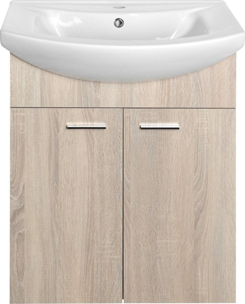 Aqualine ZOJA umyvadlová skříňka 61, 5x74x32, 5cm, dub platin, 2x dvířka 51163