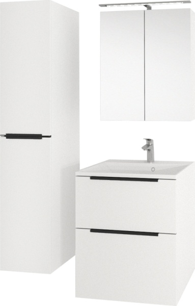 Mereo Mailo, koupelnová skříňka 61 cm, bílá, černé madlo CN510SB