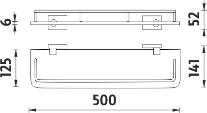 Nimco KEIRA Police s ohrádkou, 50 cm KE 22091AX-50-26