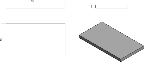 Sapho AVICE deska pod umyvadlo 90x50cm, tl.5cm, dub Rover AV094