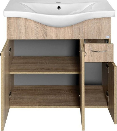 Aqualine KERAMIA FRESH umyvadlová skříňka 74, 5x74x34, 7cm, dub platin 50083