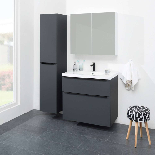 Mereo Mailo, koupelnová skříňka 61 cm, antracit, černé madlo CN530SB