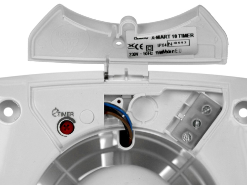 Cata X-MART 10T koupelnový ventilátor axiální s časovačem, 15W, potrubí 100mm, bílá 01011000