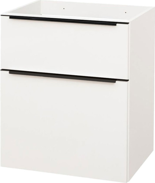 Mereo Mailo, koupelnová skříňka 61 cm, bílá, mat, černé madlo CN540SB