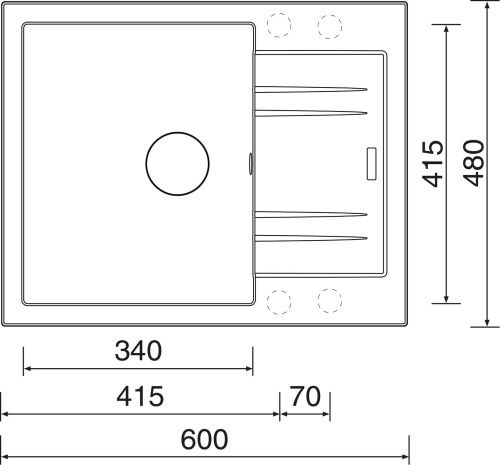 Granitový dřez Sinks LINEA 600 XC Truffle SIGLI60048054XC