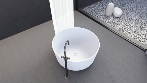 Polysan ESTATIS volně stojící vana litý mramor ø110x51cm, bílá mat 93868