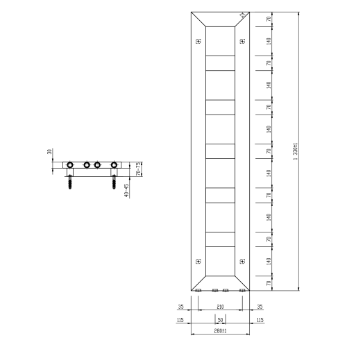 Sapho BLOCK otopné těleso 280x1330 mm, bílá mat IR183