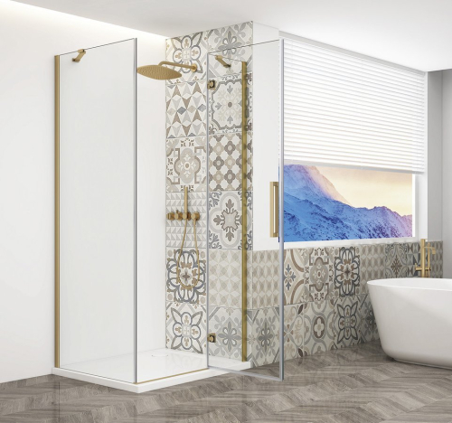 Gelco TRINITY GOLD MATT čtvercový sprchový kout 900x900mm, čiré sklo, pravé GT5690-90CR-G
