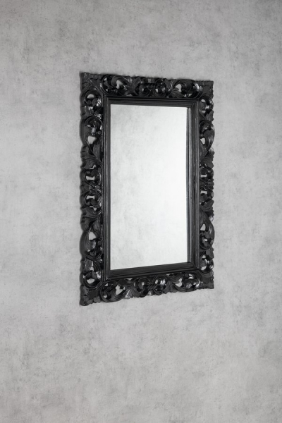 Sapho SCULE zrcadlo ve vyřezávaném rámu 70x100cm, černá IN167