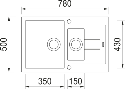 Granitový dřez Sinks AMANDA 780.1 Metalblack TLAM780500174