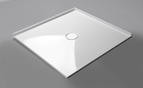 Polysan MIRAI sprchová vanička z litého mramoru, čtverec 90x90x1, 8cm, bílá 73165