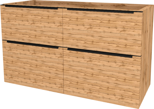 Mereo Mailo, koupelnová skříňka 121 cm, černé madlo, Multidecor, Dub Wotan CN593SBDWOT