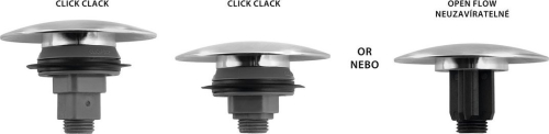 Sapho Umyvadlová výpust 5/4“, click-clack, keramická zátka, 5-65mm, bílá CV1110C