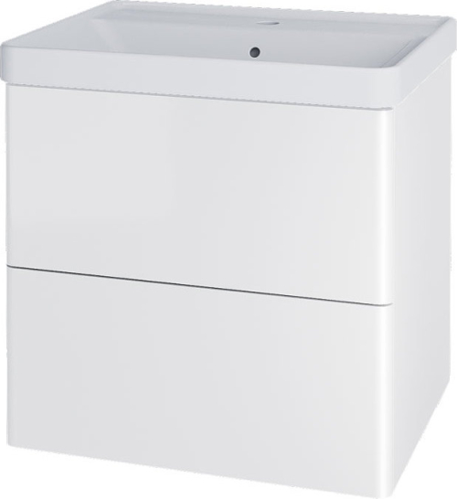 Mereo Siena, koupelnová skříňka s keramickým umyvadlem 61 cm, bílá lesk CN410
