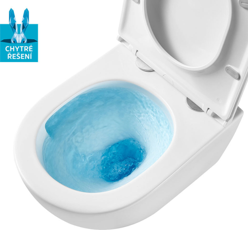 Mereo WC závěsné kapotované, Smart Flush RIMLESS, 490x370x360, keramické, vč. sedátka CSS126 VSD82T2