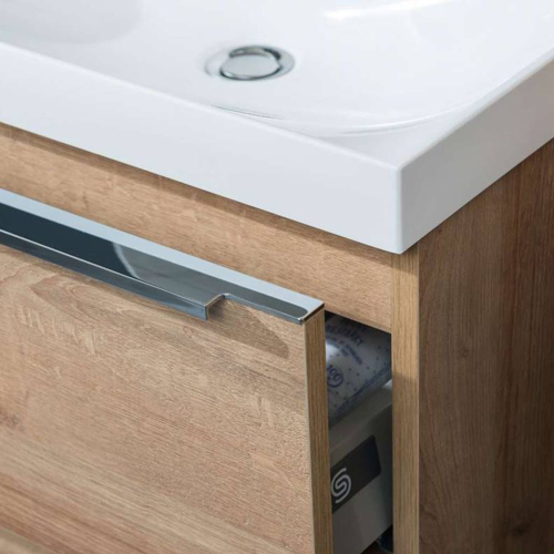 Mereo Mailo, koupelnová skříňka 81 cm, chrom madlo, Multidecor, Dub Wotan CN591SDWOT