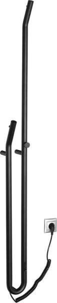 Sapho DUOPASSO elektrický sušák ručníků s časovačem, 122x1700mm, 45 W, černá mat ER330