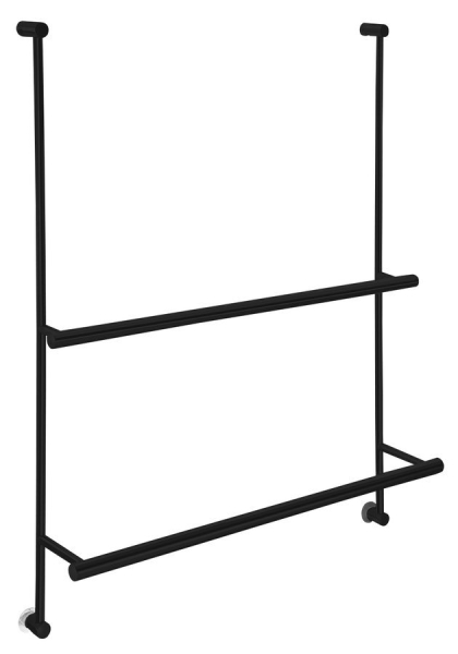 Sapho Závěsný držák ručníků na sprchovou zástěnu 600x730x125mm, černá mat 1301-09B