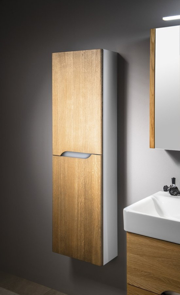 Sapho MEDIENA skříňka vysoká 35x140x30cm, 2x dvířka, levá/pravá, bílá mat/dub natural MD352