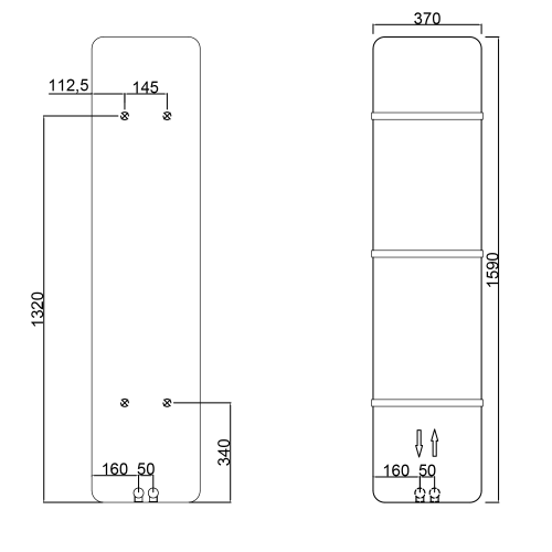 Sapho TABELLA otopné těleso 370x1590 mm, bílá mat MI1537