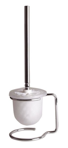 Sapho X-ROUND E WC štětka na postavení, mléčné sklo, chrom XR302