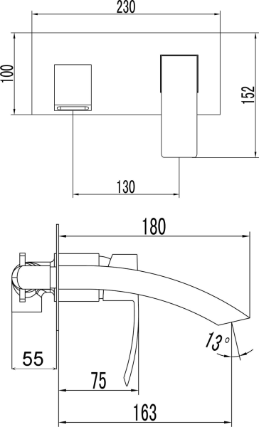 Sapho GINKO podomítková umyvadlová baterie, chrom 1101-07