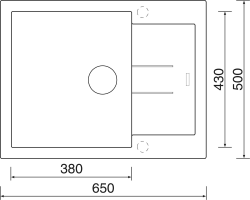 Granitový dřez Sinks AMANDA 650 NANO Nanoblack+MIX 3 P AM650N6MI3PCL