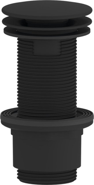 Sapho Umyvadlová výpust 5/4“, neuzavíratelná, velká zátka, 10-80mm, ABS/černá mat CV1232B