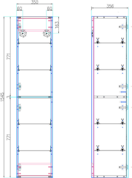 Mereo Siena, koupelnová skříňka 155 cm vysoká, L/P, multicolor - RAL lesk CN494LPzzzzL