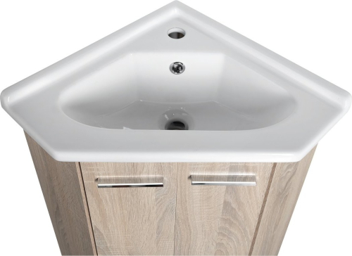 Aqualine ZOJA umyvadlová skříňka rohová 39x74x39 cm, dub platin 50344