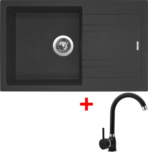 Granitový dřez Sinks LINEA 780 Granblack + Polo GR G4130