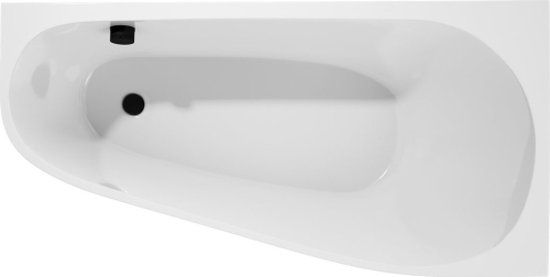 Polysan PROJEKTA R MONOLITH asymetrická stojící vana 156x77x60cm, bílá/černá 21111MB