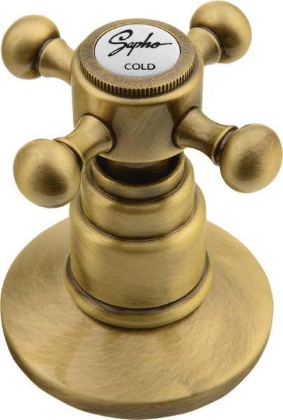 Sapho ANTEA tříprvková umyvadlová baterie s retro hubicí, s výpustí, bronz 3226