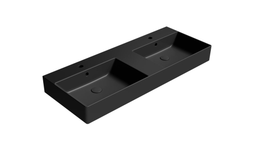 GSI KUBE X keramické dvojumyvadlo 120x47cm, černá mat 9425126