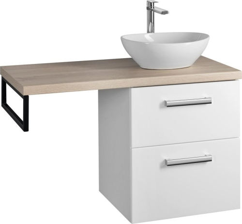 Aqualine VEGA sestava koupelnového nábytku, š. 97, 5 cm, bílá/dub platin VG052-02
