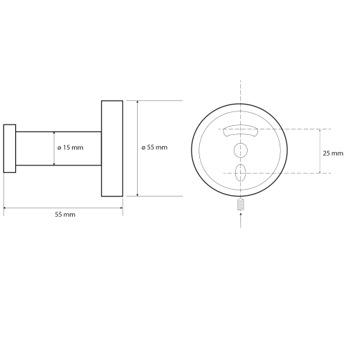 Sapho X-ROUND BLACK háček, černá mat XR203B