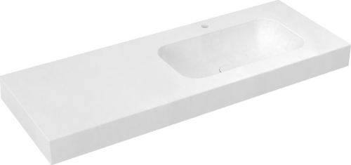 Sapho EMICO umyvadlo, Rockstone, 150x50cm, límec L, pravé, bílá mat EM150-B1R-L