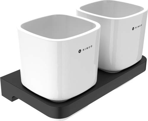 Nimco MAYA černá Držák na kartáčky s  pohárky MAC 29058DK-90