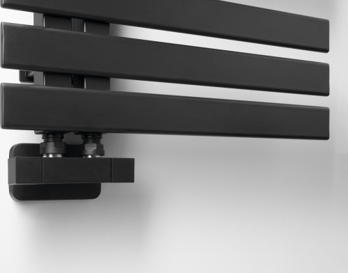 Sapho CUBE TWIN připojovací sada ventilů pro středové připojení, černá mat CP581BS