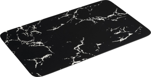 Aqualine Koupelnová předložka 50x80cm, absorpční, černá/mramor PCD011