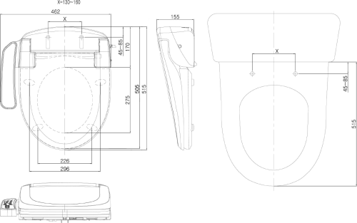 Aqualine BLOOMING EKO elektronický bidet NB-1120D