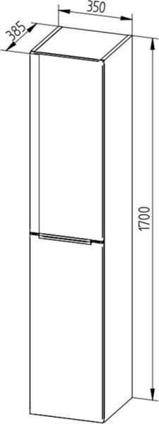 Mereo Mailo, koupelnová skříňka vysoká 170 cm, chrom madlo, Multidecor, Chromix stříbrný CN594LPACST