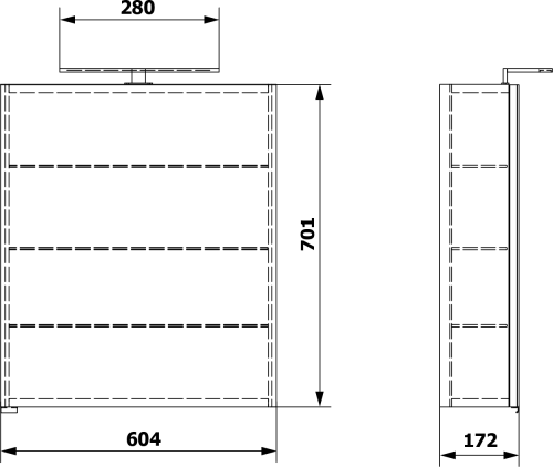 Sapho RIWA galerka s LED osvětlením, 60x70x17cm, dub alabama RIW060-0022