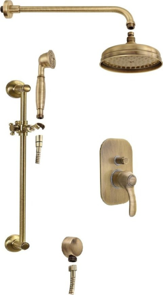 Sapho KIRKÉ podomítkový sprchový set s pákovou baterií, 2 výstupy, bronz KI42B-01